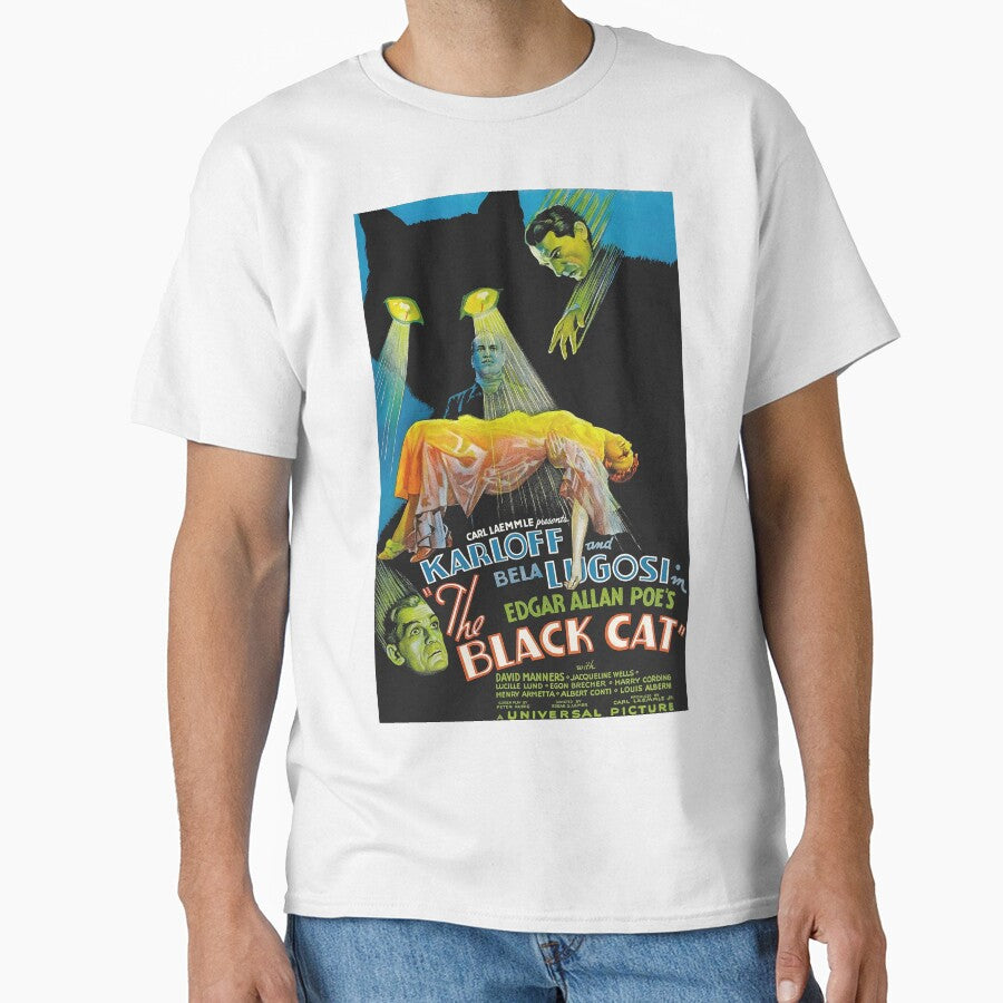 The Black Cat (1934) Vintage Movie Poster by rasmoberreg T-Shirts, Hoodie, Sweatshirt | BlankRebels.com (Image 1)