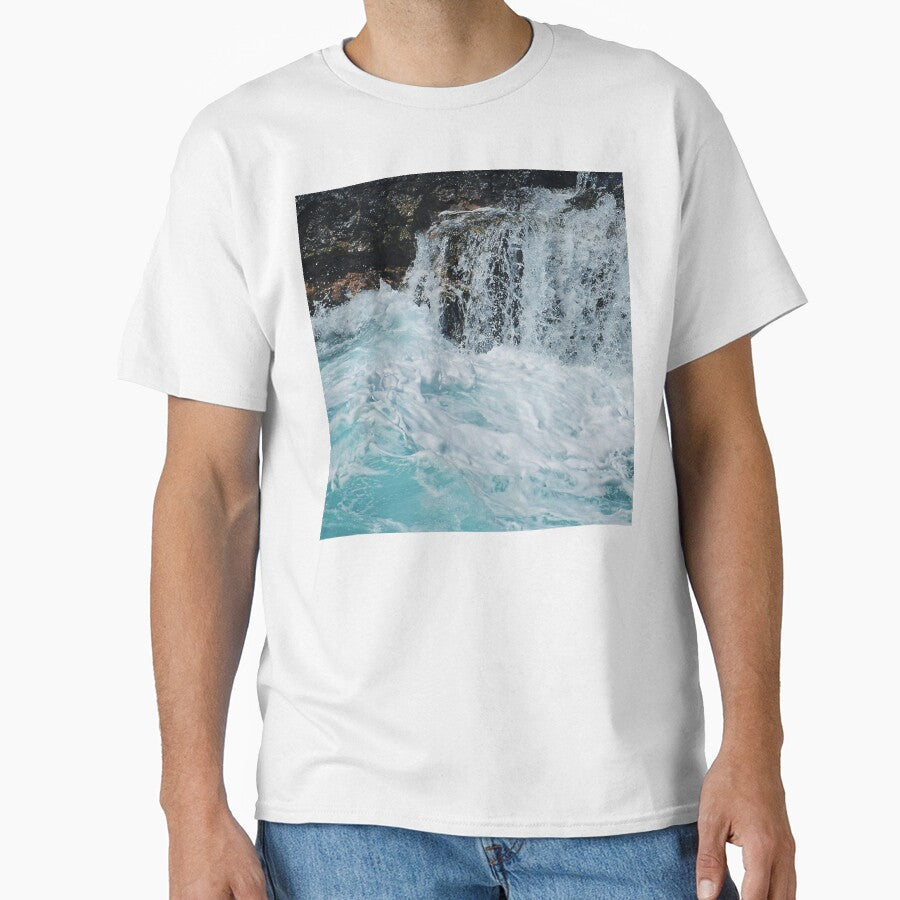 Dramatic Ocean Surf Crashing Over Beach Boulders by DEC02 T-Shirts, Hoodie, Sweatshirt | BlankRebels.com (Image 1)