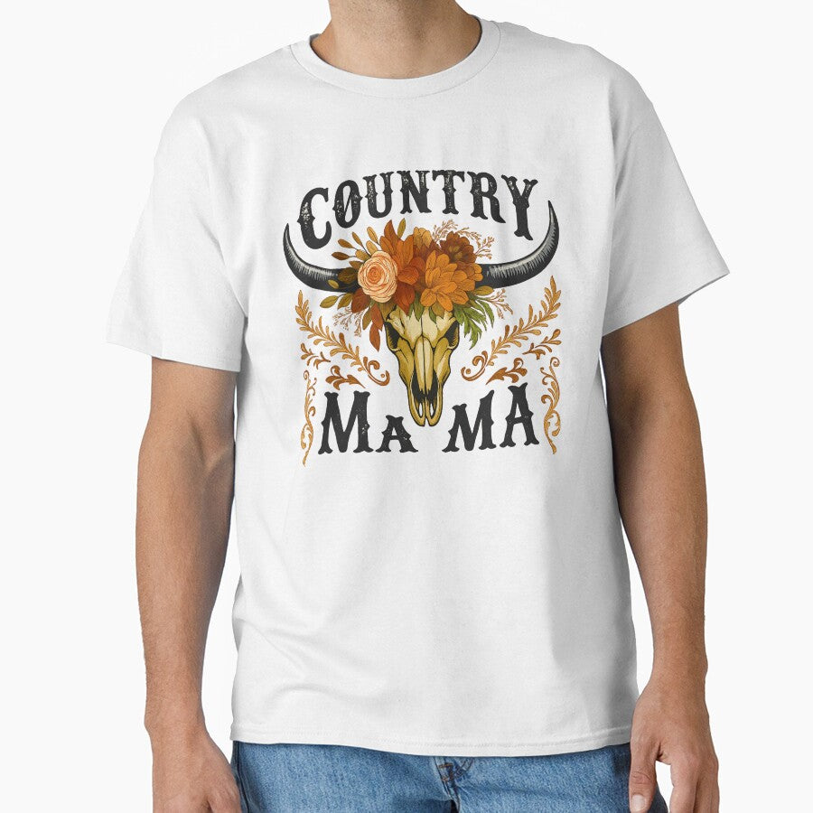 Country Mama Boho Steer Skull Floral Western Southern Aesthetic by haitrieuic96 T-Shirts, Hoodie, Sweatshirt (Image 1)