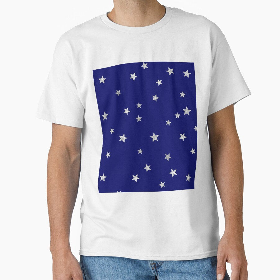 Pretty Y2K Glitter Stars Design in Royal Blue by Femme Pastel Collective T-Shirts, Hoodie, Sweatshirt (Image 1)