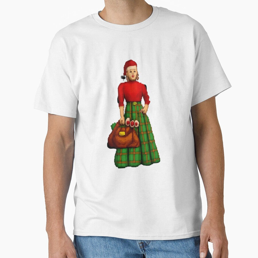 Retro 8 Bit Mrs Claus Pixel Art Sticker Pixel Character T-Shirts, Hoodie, Sweatshirt