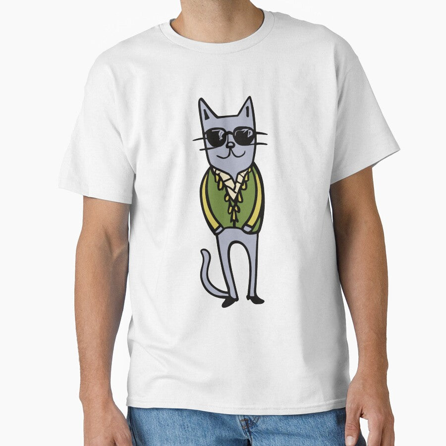 Meow-velous Cat Illustration: A Boho-Chic Tee for the Feline Fanatic by SorryFrog Hoodie, Sweatshirt (Image 1)