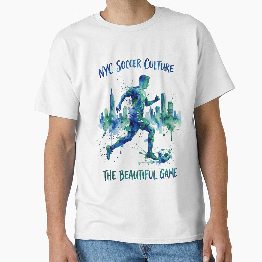 NYC Soccer Culture The Beautiful Game Watercolor Art by laughingshirts
