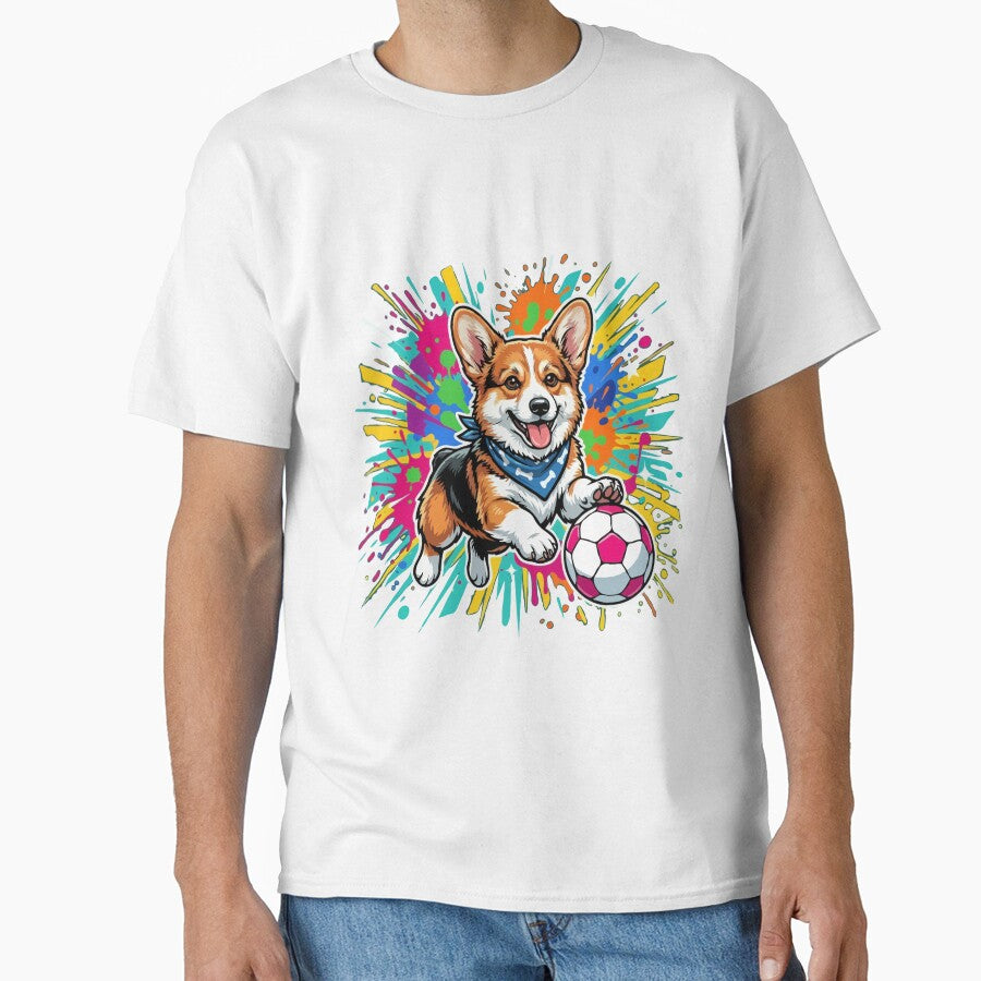 Pembroke Welsh Corgi Soccer Dog – Cute Football Puppy Gift for Dog Lovers by The Real Life Symphony