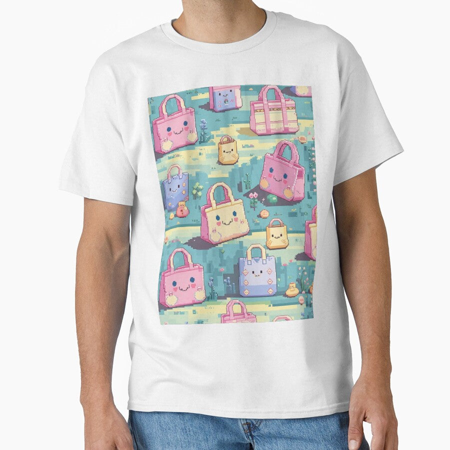 pastel pixel gaming landscape totes design by AKANKEDESIGN T-Shirts, Hoodie, Sweatshirt | BlankRebels.com (Image 1)