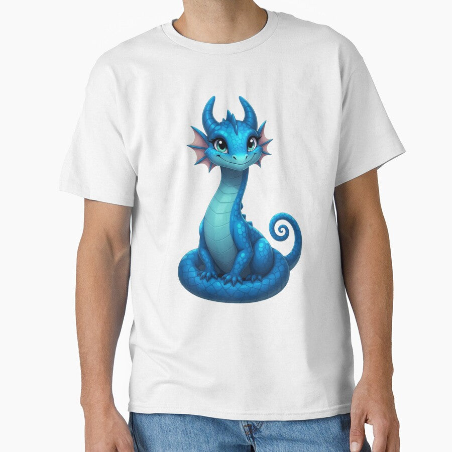 Blue Cartoon Dragon by ArtQueen777 T-Shirts, Hoodie, Sweatshirt | BlankRebels.com (Image 1)