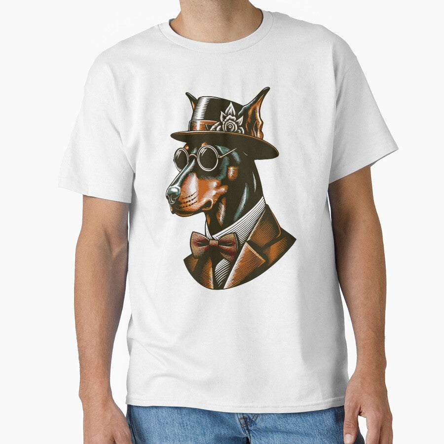 Doberman Vintage Art Doberman gift Dog Vintage Art Decor by ElegantCat T-Shirts, Hoodie, Sweatshirt (Image 1)