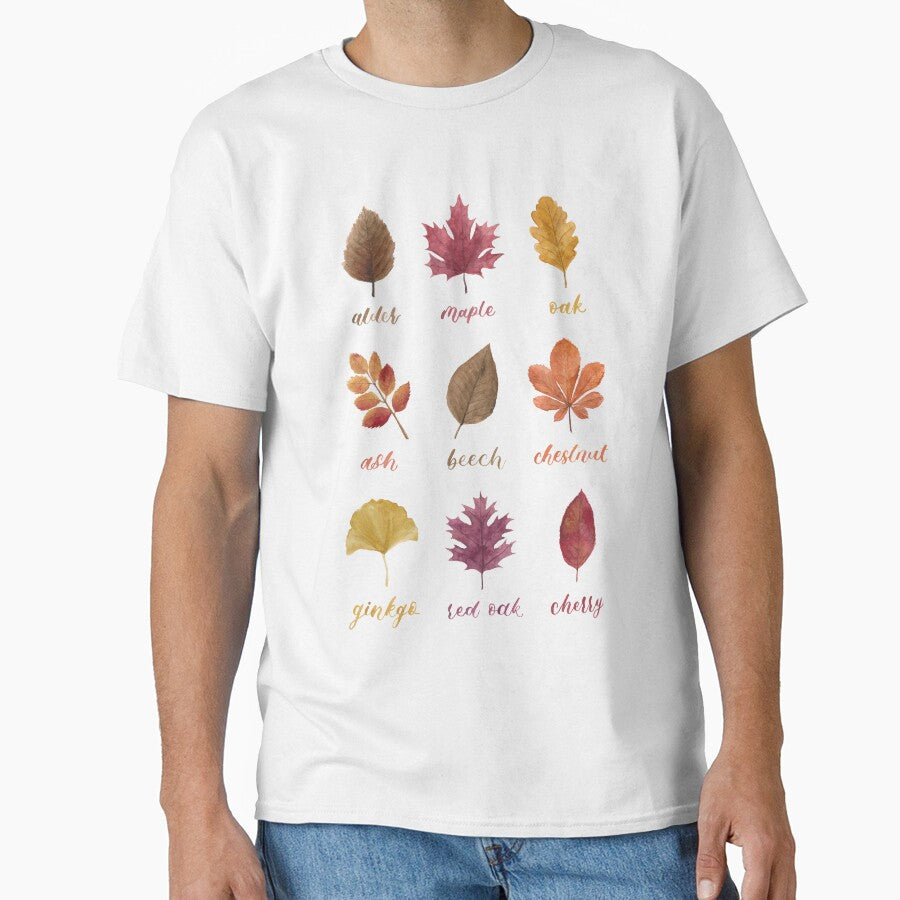 Fall Leaves Chart Watercolour Painting & Calligraphy by floweringwords T-Shirts, Hoodie, Sweatshirt (Image 1)