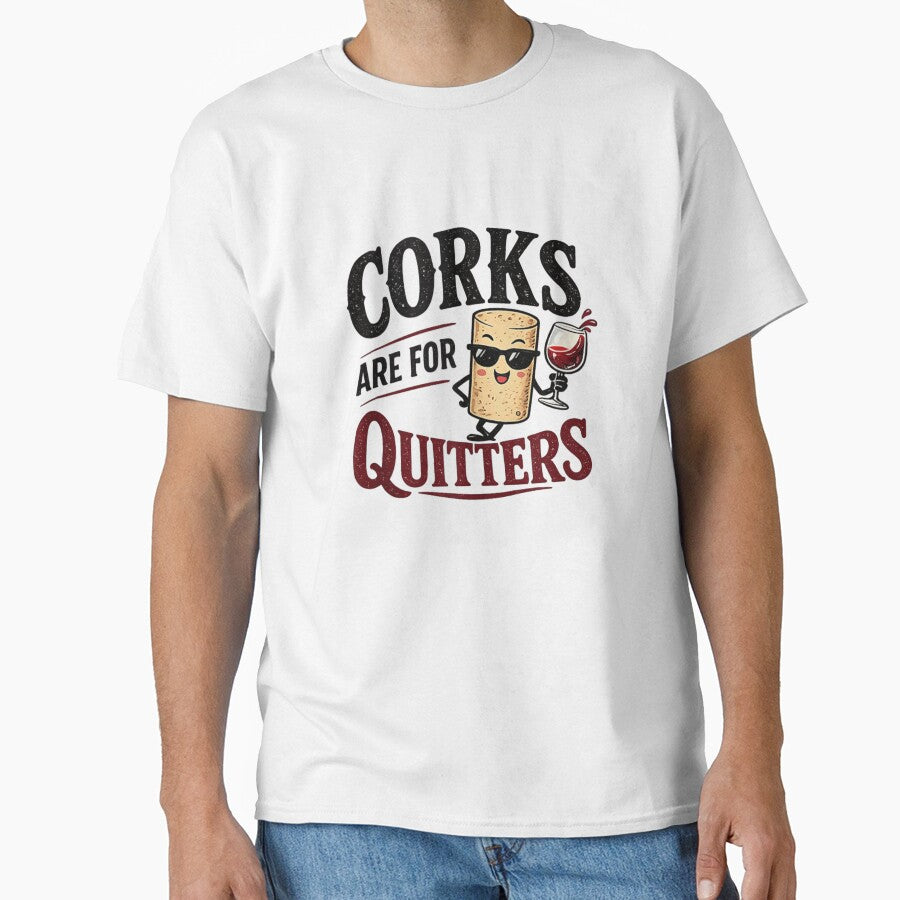 Funny Corks Are For Quitters Wine Lover Graphic Tee For Party by WilliaMaler