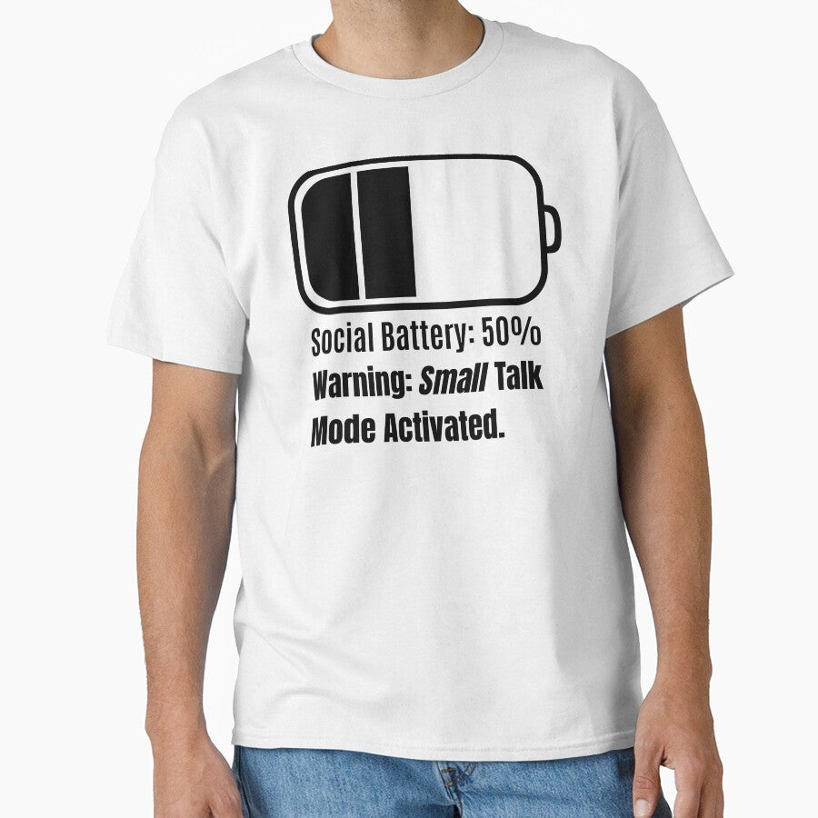 Social Battery 50% - Warning: Peopling Limit Reached by Teenomix T-Shirts, Hoodie, Sweatshirt | BlankRebels.com (Image 1)