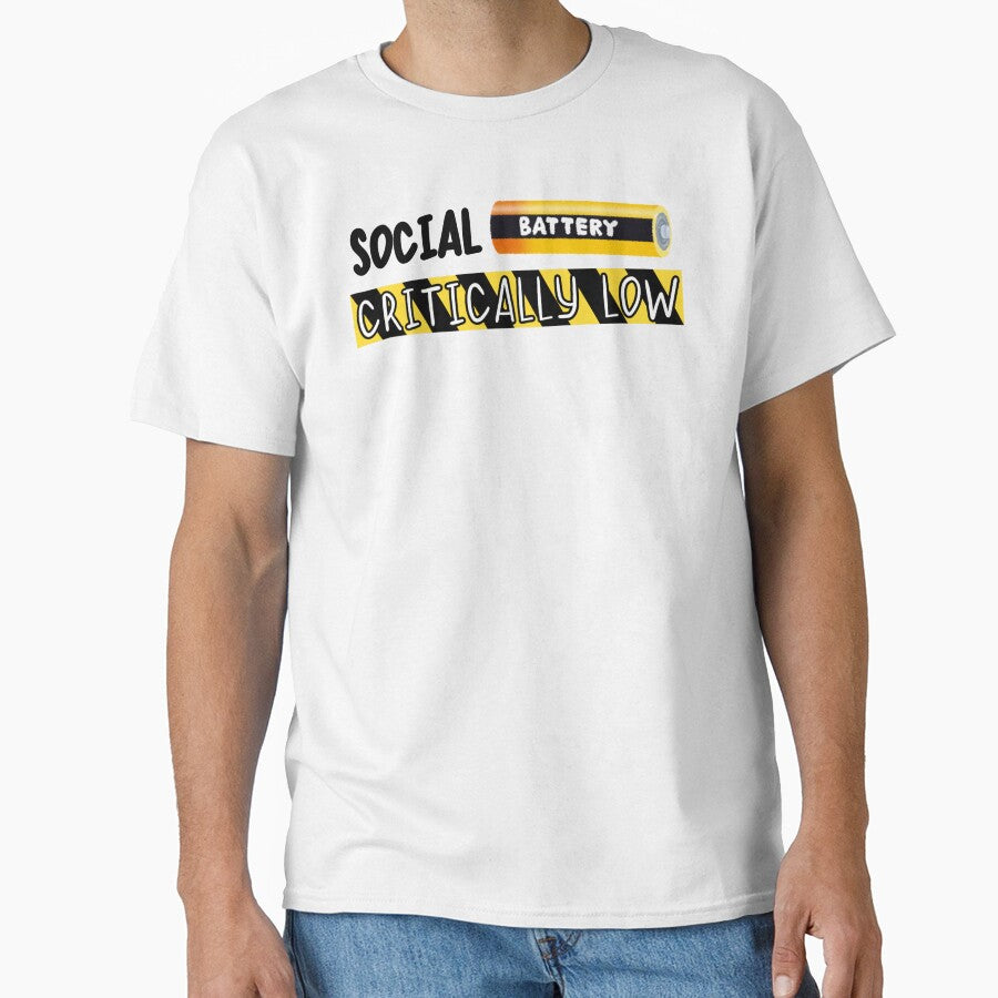 Social Battery Critically Low – Introvert Humor Aesthetic Slogan Design by Salt & Tide T-Shirts, Hoodie, Sweatshirt (Image 1)