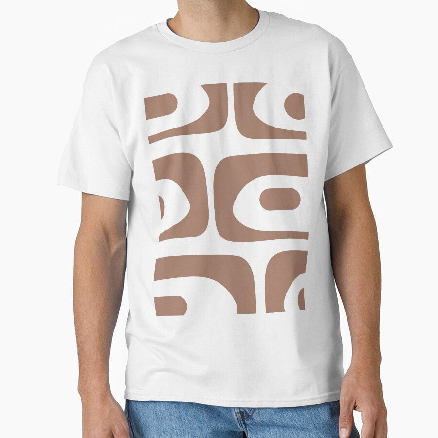 Mid Century Modern Abstract Piquet Pattern in Mocha Brown and White by kierkegaard T-Shirts, Hoodie, Sweatshirt (Image 1)