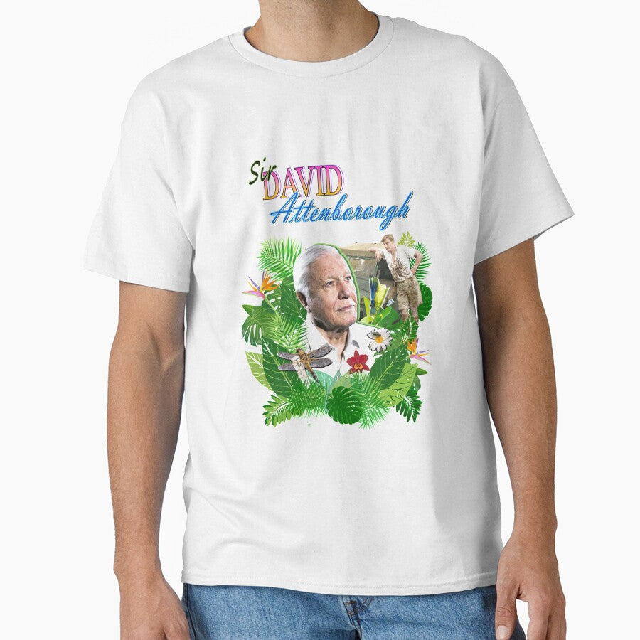 Sir David Attenborough -flower by MadeUKewl T-Shirts, Hoodie, Sweatshirt | BlankRebels.com (Image 1)