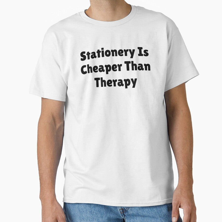 Stationery Is Cheaper Than Therapy by Ninjacatoff T-Shirts, Hoodie, Sweatshirt | BlankRebels.com (Image 1)