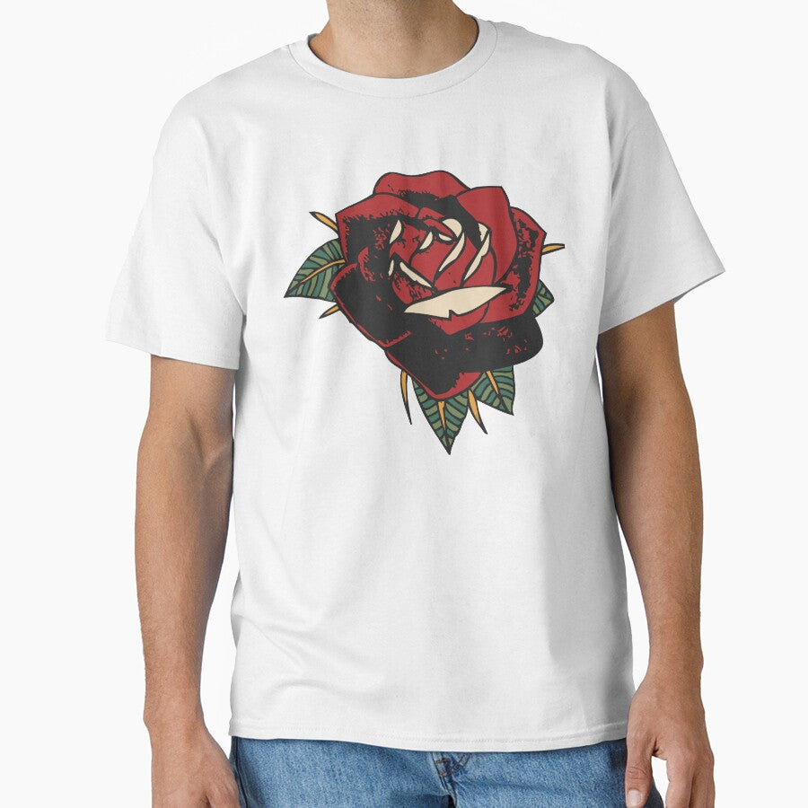rose flower tattoo style by Achille3777 T-Shirts, Hoodie, Sweatshirt | BlankRebels.com (Image 1)
