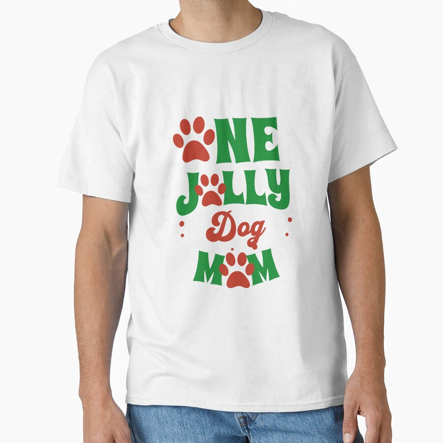 One Jolly Dog Mom Groovy Christmas Gift For Dog Lover by PAWsitiveCurios
