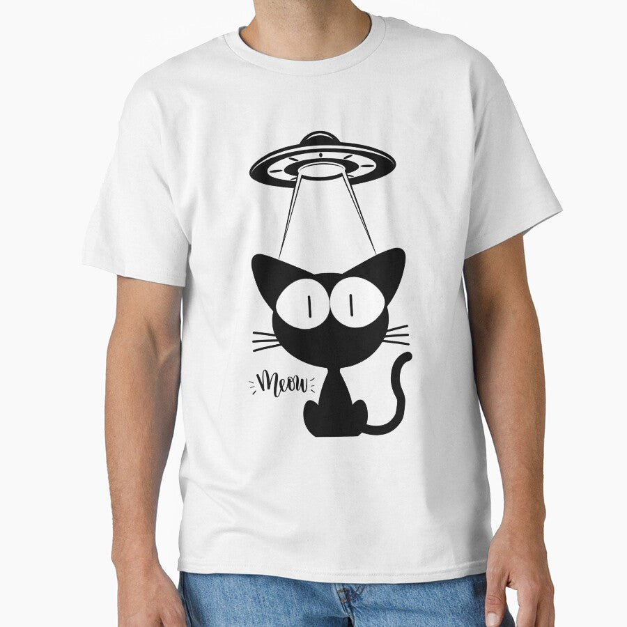 Alien Abducts Cat – Funny UFO Cat Design by SVALANART T-Shirts, Hoodie, Sweatshirt | BlankRebels.com (Image 1)