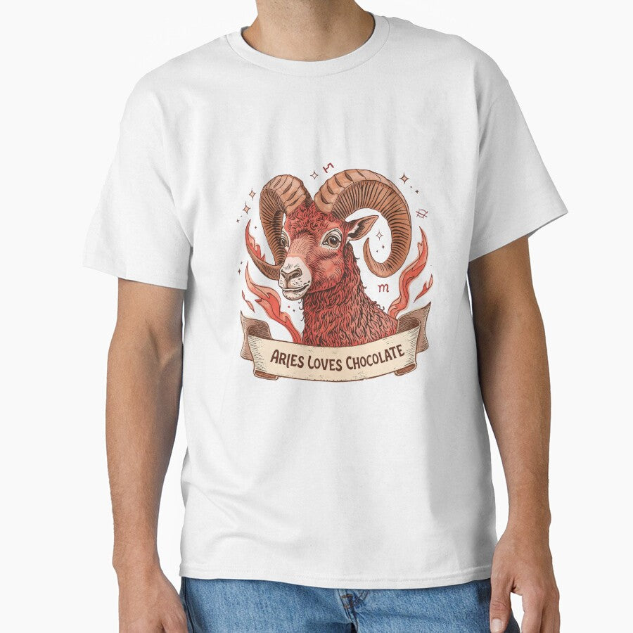 Aries Loves Chocolate – Vintage Zodiac Chocolate Lover Art by FindYouByZ T-Shirts, Hoodie, Sweatshirt (Image 1)