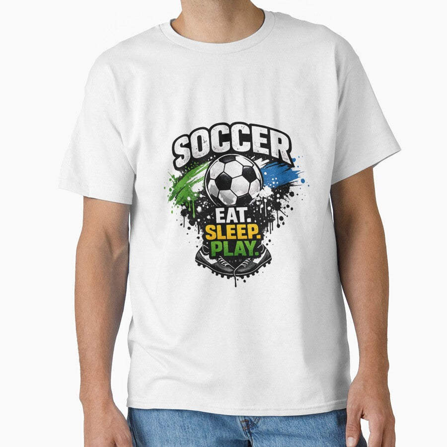 Eat Sleep Play Soccer – Football Paint Splatter Graphic for Soccer Lovers by MDC-99