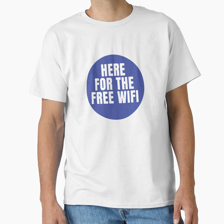 HERE FOR THE FREE WIFI STICKER by PIXEL POP DESIGNS - Beyond the Norm! T-Shirts, Hoodie, Sweatshirt (Image 1)
