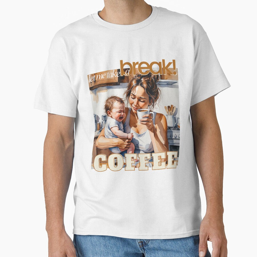 Let Me Take a Break – Tired Mom Watercolor Design by hayashimei T-Shirts, Hoodie, Sweatshirt | BlankRebels.com (Image 1)