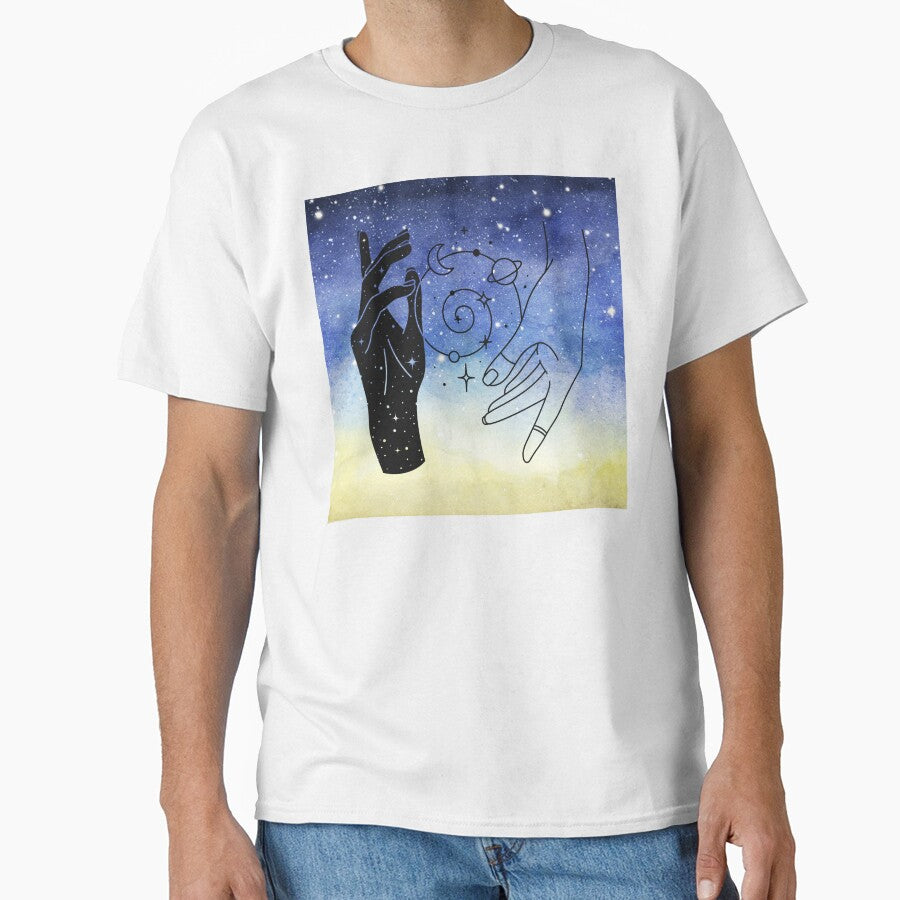 Galaxy Crescent Moon Stars Space Galactic Lunar by WildWoodlandWitch T-Shirts, Hoodie, Sweatshirt | BlankRebels.com (Image 1)