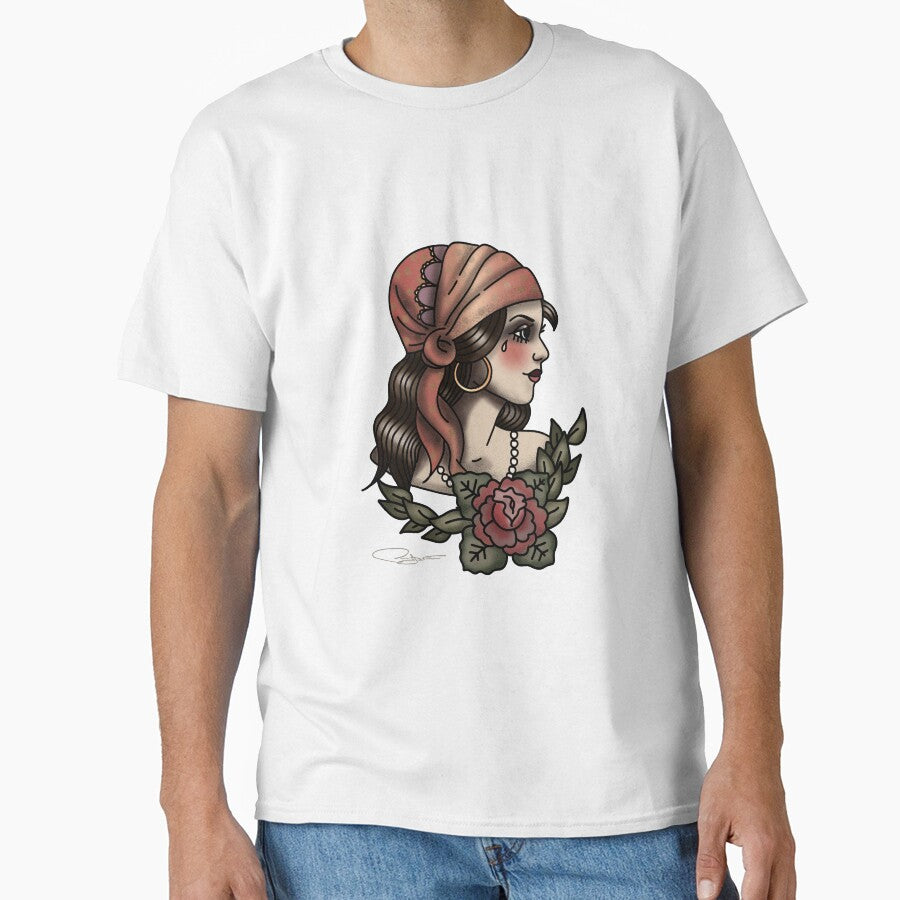 Vintage Pirate Girl Tattoo by Paul McDonald T-Shirts, Hoodie, Sweatshirt | BlankRebels.com (Image 1)
