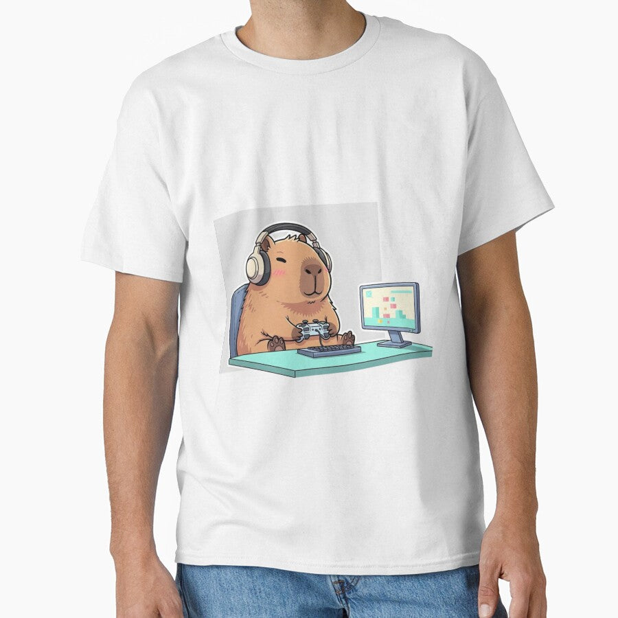 Cute Capybara Gamer – Cozy Gaming Vibes by soletstudio T-Shirts, Hoodie, Sweatshirt | BlankRebels.com (Image 1)