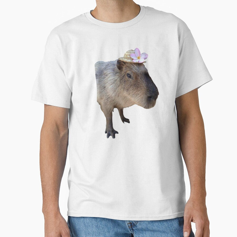 Capybara wearing flower hat by SillyLittleSnek T-Shirts, Hoodie, Sweatshirt | BlankRebels.com (Image 1)