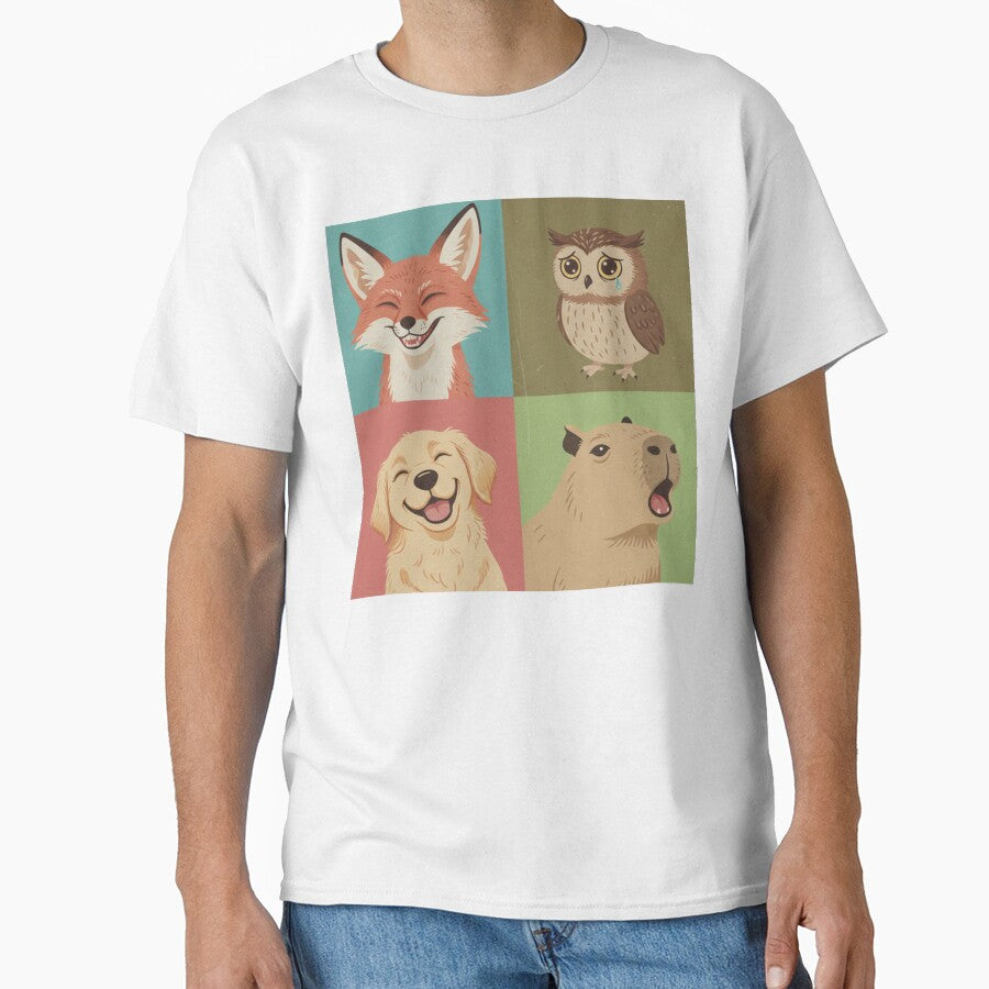 Cute Animal Emotions Aesthetic Fox Owl Dog Capybara by 0606PM T-Shirts, Hoodie, Sweatshirt | BlankRebels.com (Image 1)
