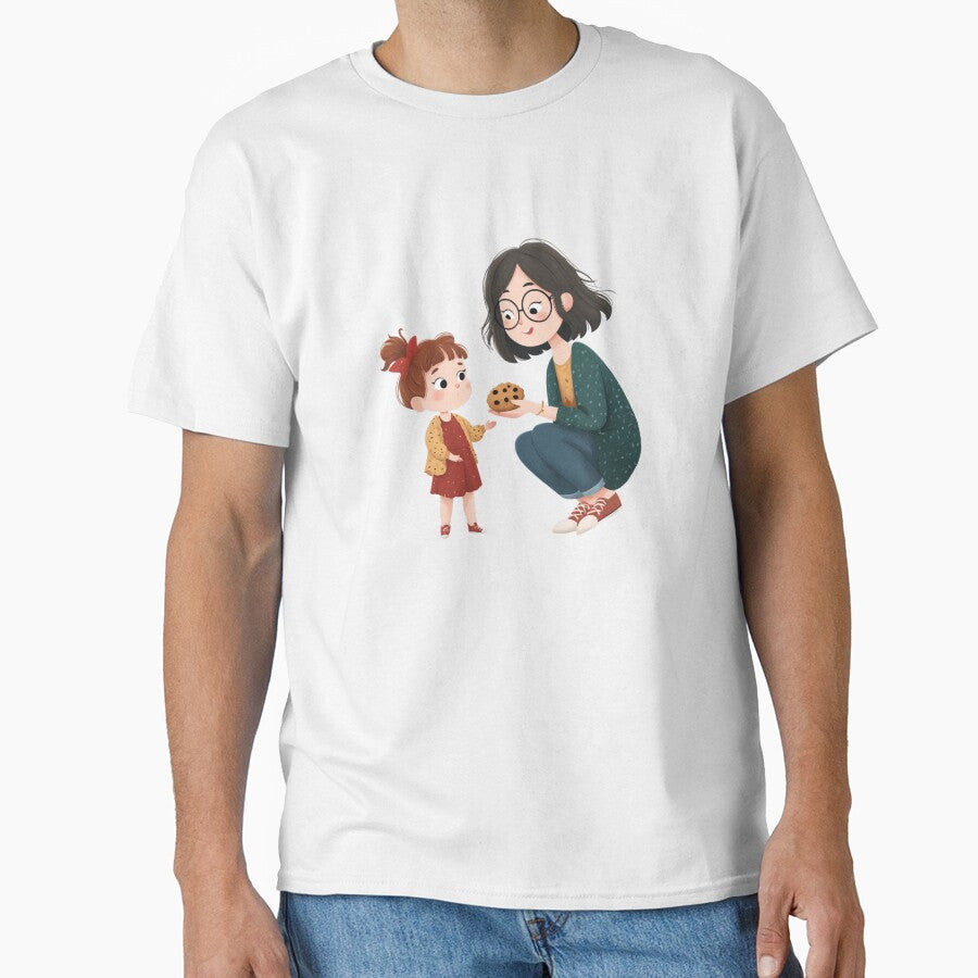 Mother Daughter Cookie Time Cute Mother's Day Illustration by BigStar-Cart T-Shirts, Hoodie, Sweatshirt (Image 1)