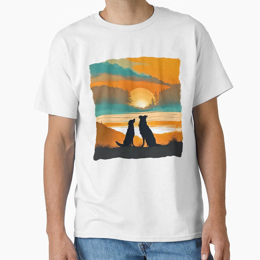 Dog Best Friends Vintage Sunset by Fredster1966 T-Shirts, Hoodie, Sweatshirt | BlankRebels.com (Image 1)