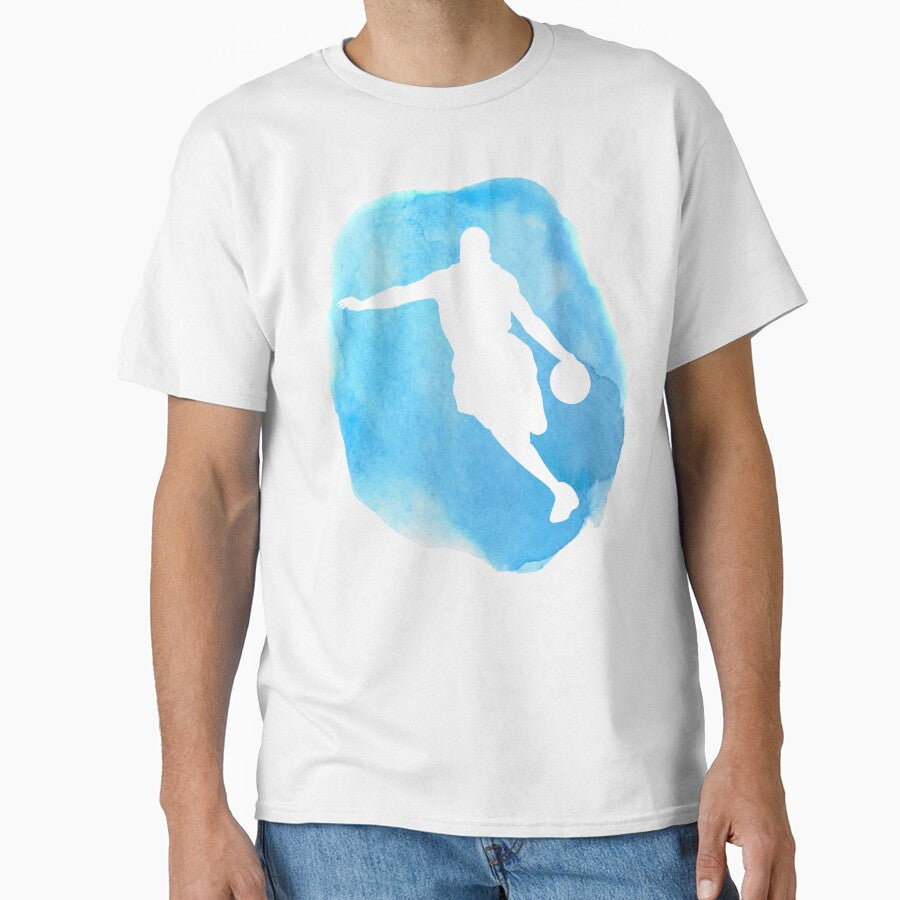 Basketball Girl Player Blue Watercolor by RaquelDeneth T-Shirts, Hoodie, Sweatshirt | BlankRebels.com (Image 1)