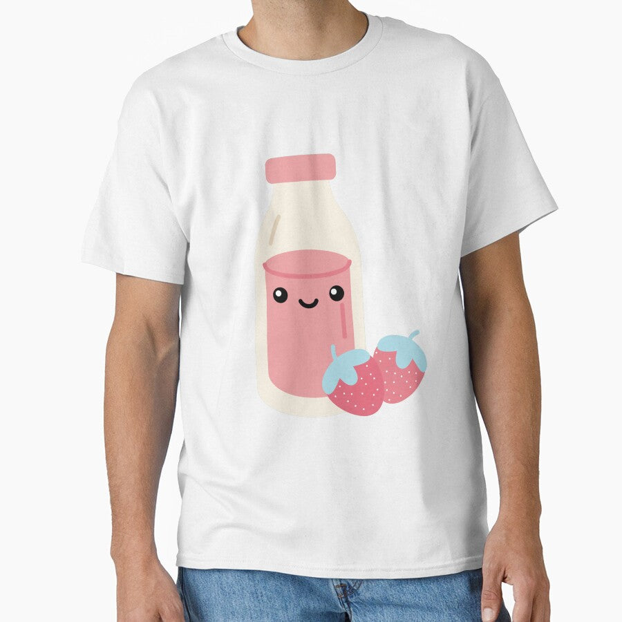 Cute Korean Strawberry Milk Sticker T-Shirts, Hoodie, Sweatshirt