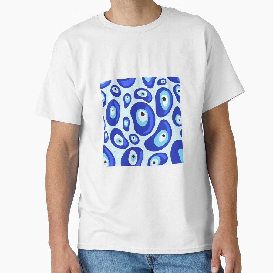 Blue Evil Eye Protection Pebbles Patterns by ruepix T-Shirts, Hoodie, Sweatshirt | BlankRebels.com (Image 1)