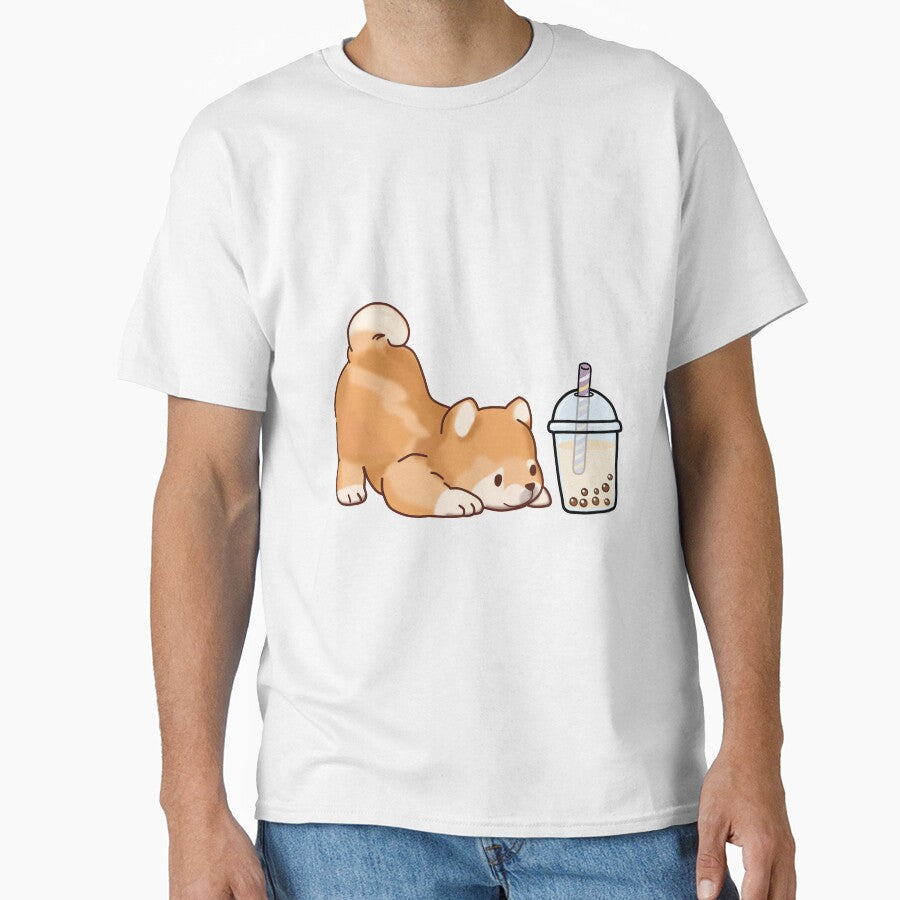 Cute Little Shiba Loves Boba! by SirBobalot T-Shirts, Hoodie, Sweatshirt | BlankRebels.com (Image 1)