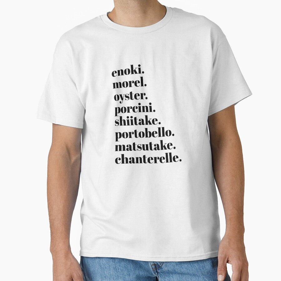Minimalist Edible Fungi Mushroom Typography by bonniemamadraws T-Shirts, Hoodie, Sweatshirt | BlankRebels.com (Image 1)