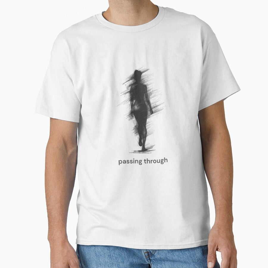 Passing Through – Minimal Existential Figure Design for T-Shirts & Hoodies by KindByNature Sweatshirt (Image 1)