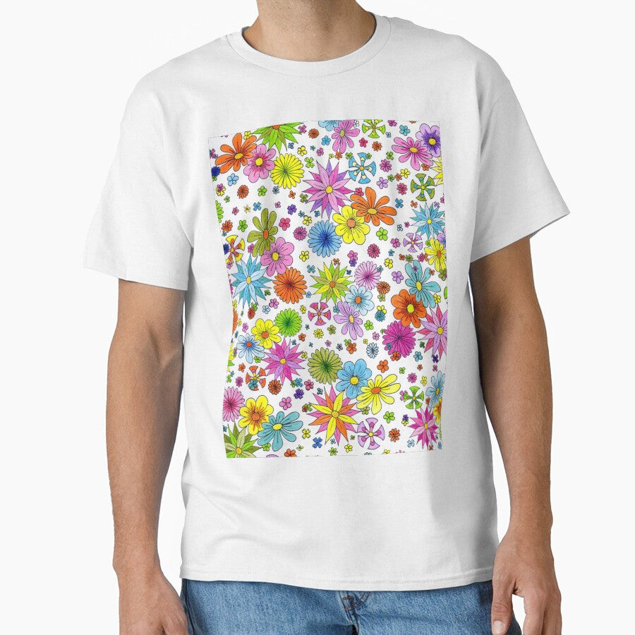 Bright and colourful floral pattern by SarahCBrooks T-Shirts, Hoodie, Sweatshirt | BlankRebels.com (Image 1)