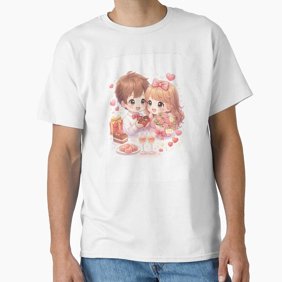 Kawaii Valentine Couple – Sweet Love Date by kimkosovo T-Shirts, Hoodie, Sweatshirt | BlankRebels.com (Image 1)