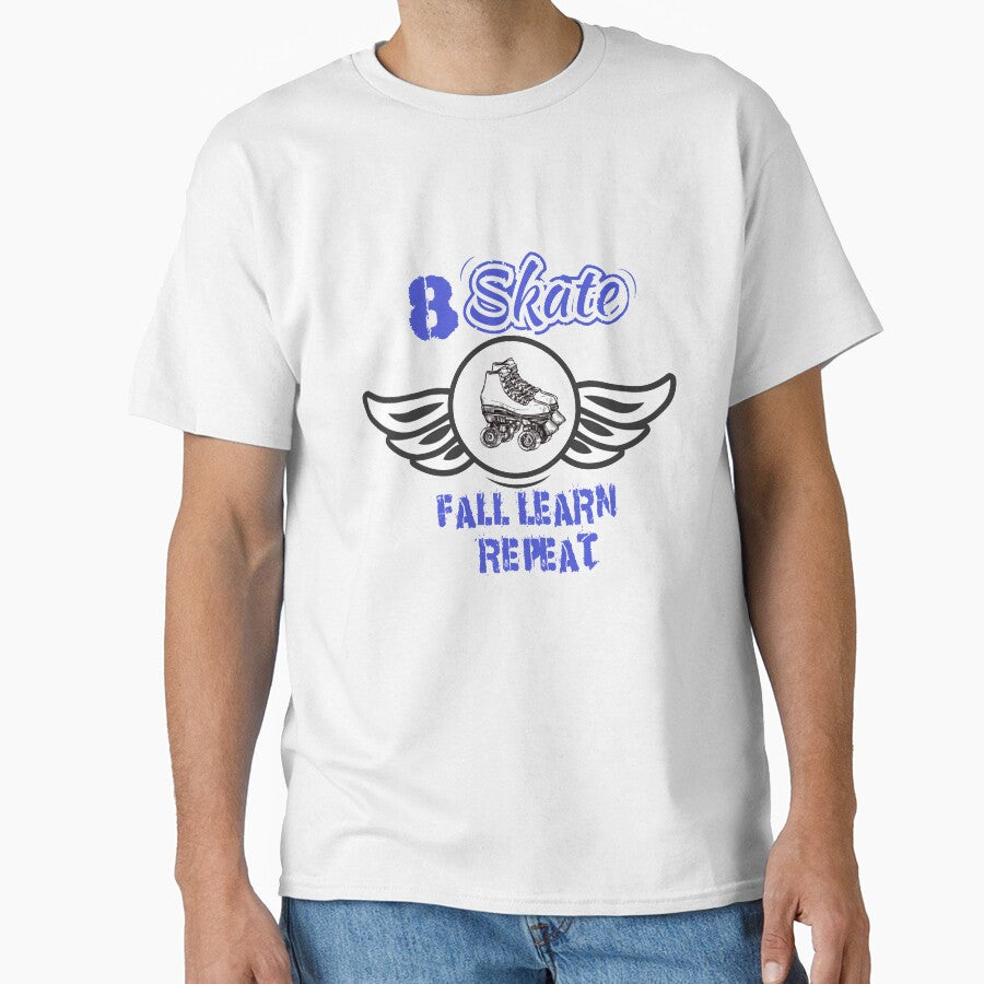 Fuuny skate 8 skate fall learn repeat ,gift idea for lovers skate sport by Mac Store T-Shirts, Hoodie, Sweatshirt (Image 1)