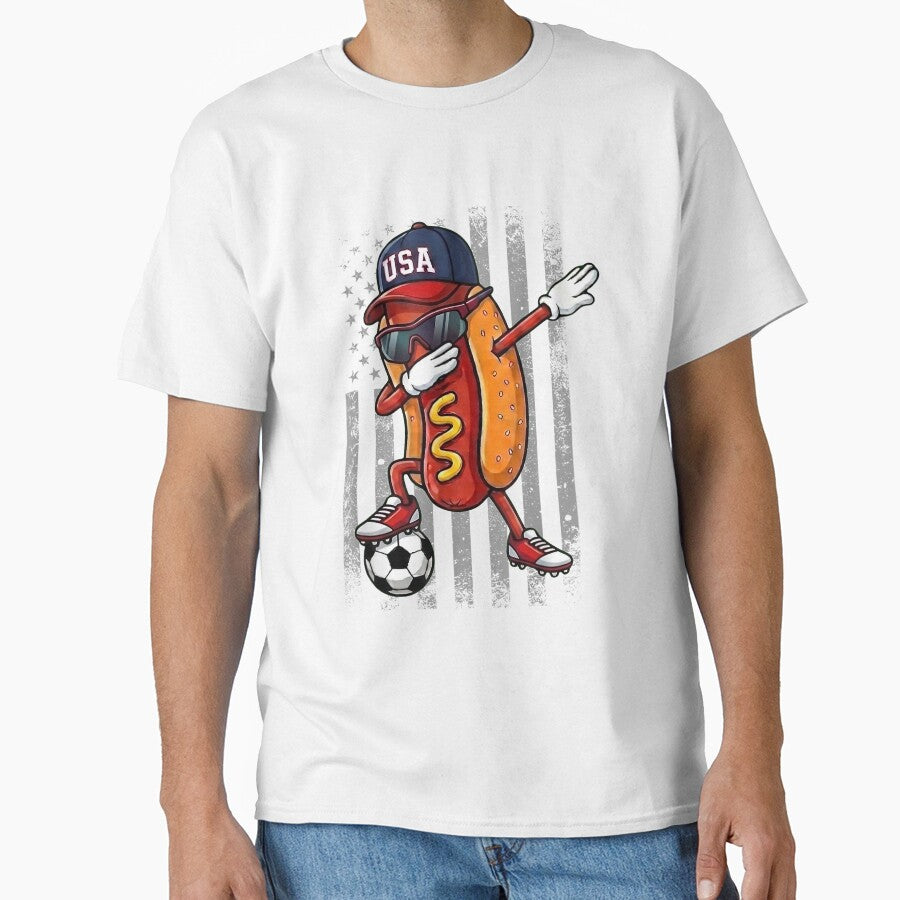 Hot Dog Dabbing Funny Soccer Boys Girls Kids Men & Women by miuukiuu