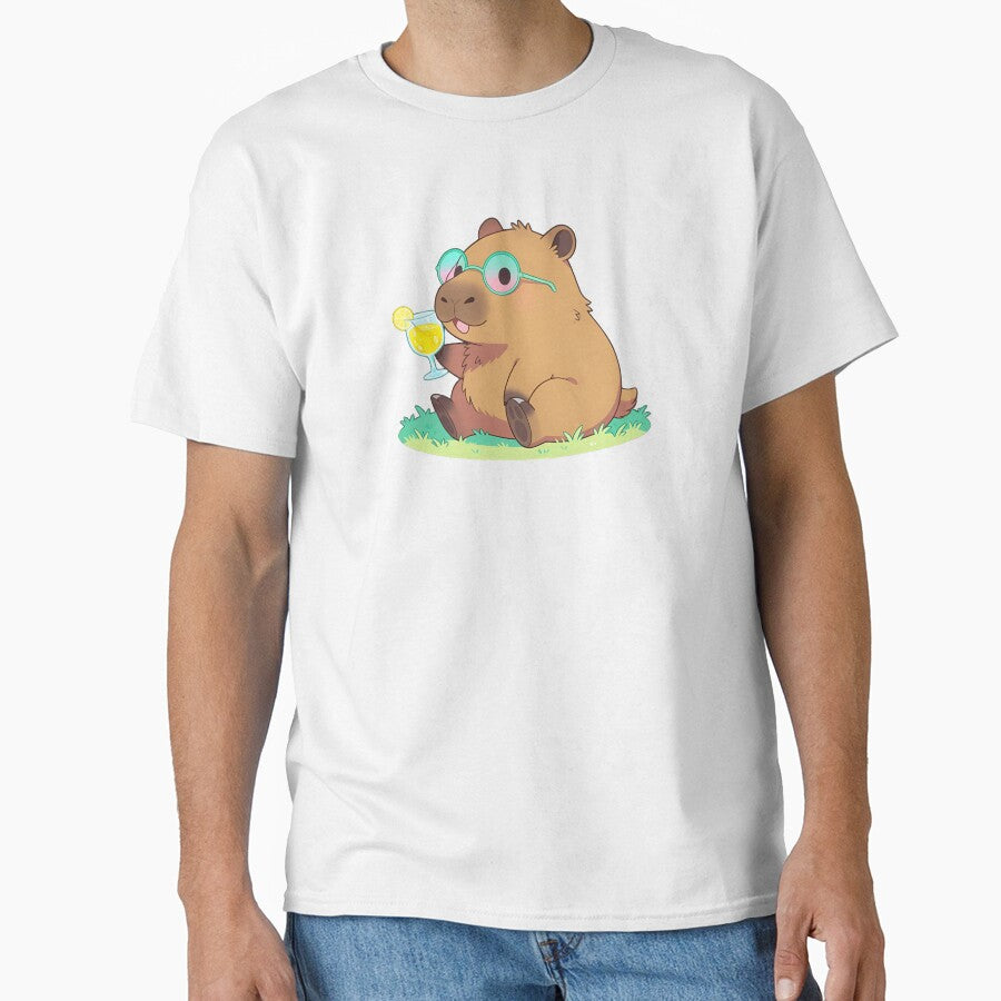 Cute Capybara Cartoon Funny Relaxed Animal Art T-Shirts, Hoodie, Sweatshirt