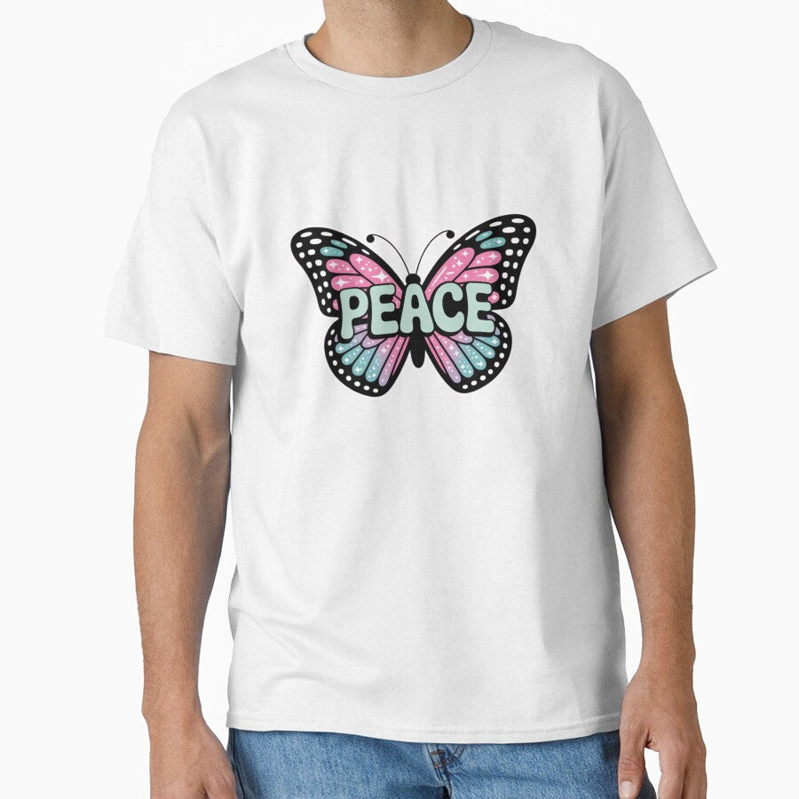 Retro Y2K Peace Butterfly Pastel Aesthetic by ItzDaaniel T-Shirts, Hoodie, Sweatshirt | BlankRebels.com (Image 1)