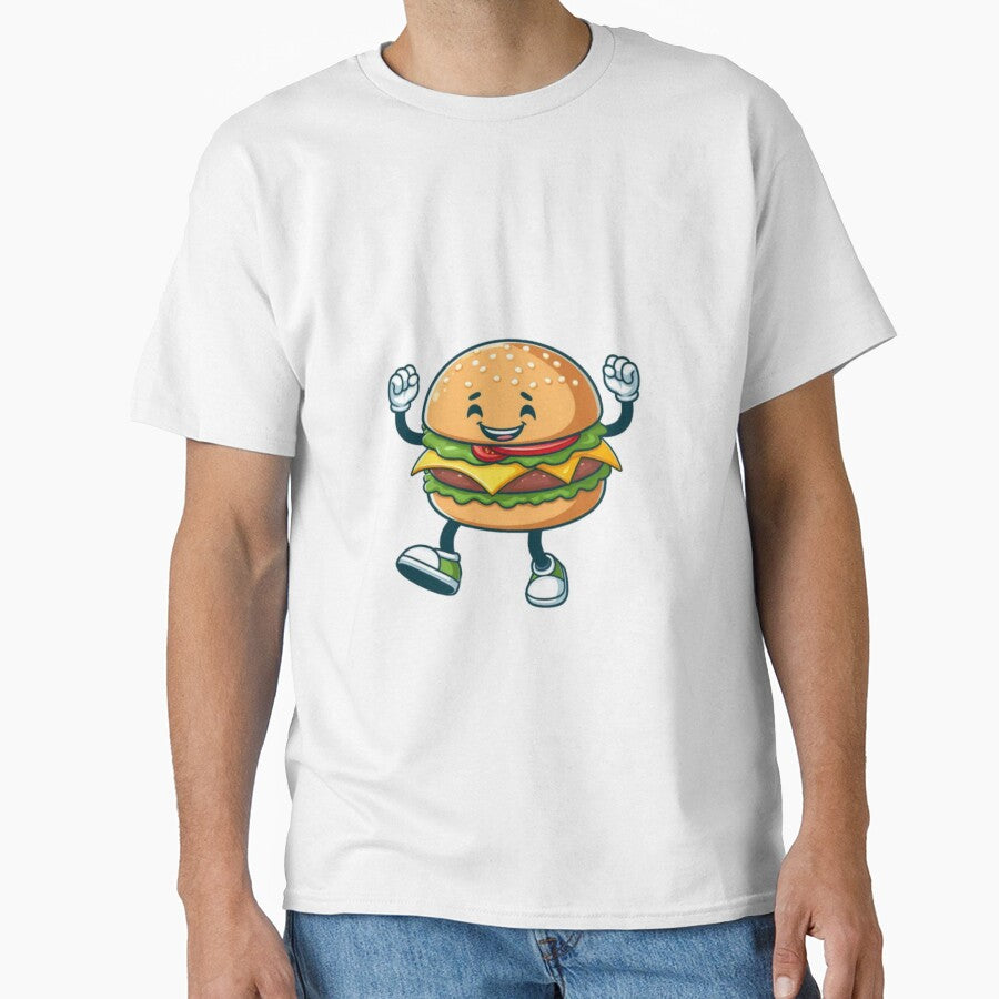 cartoon dancing burger in trainers by mr-mudge-store