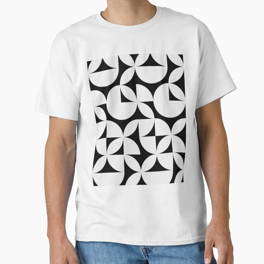 Abstract Black and white Circles Modern Mid Century Geometric Pattern Scandinavian Rustic Interior by BONBcreative