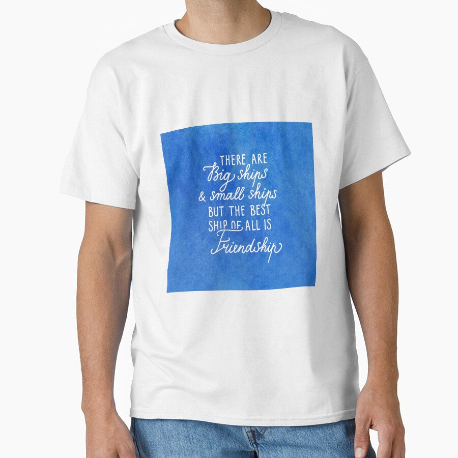Sea life watercolor lettering about ships & friendship by Darina Gulbina T-Shirts, Hoodie, Sweatshirt (Image 1)