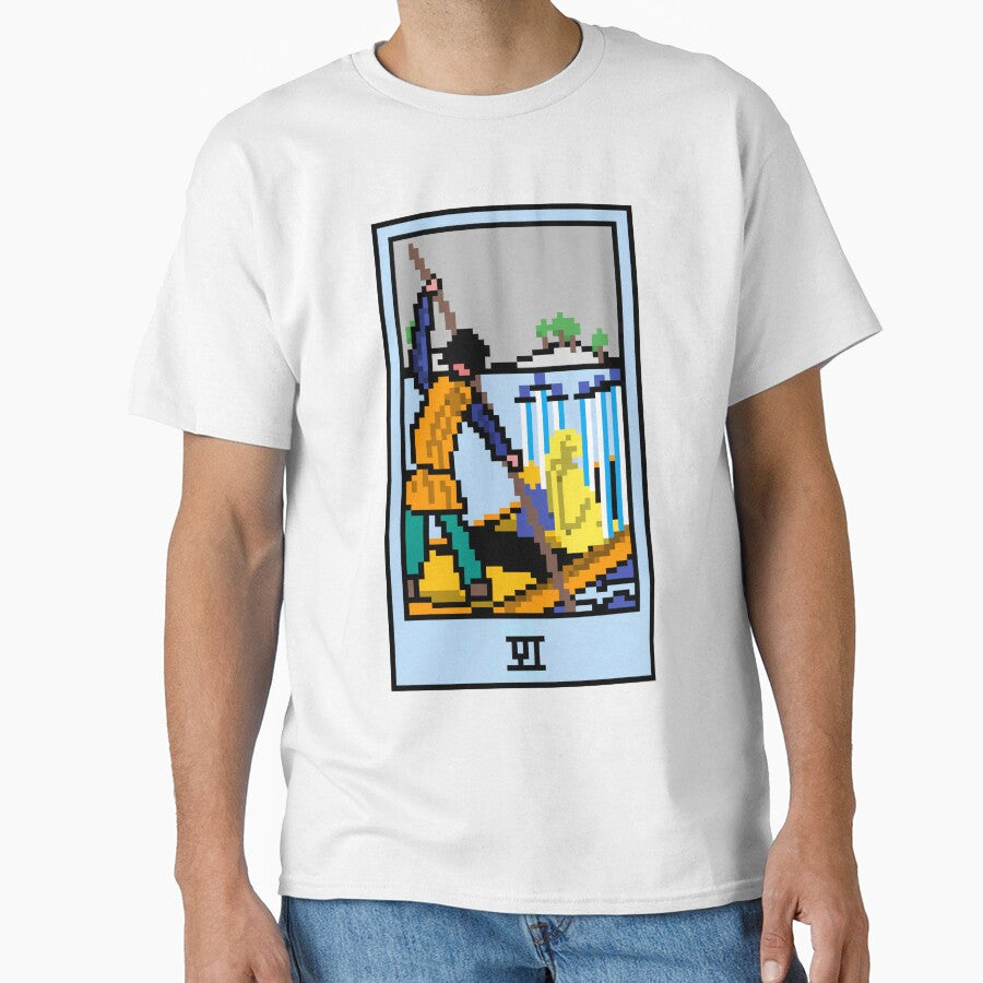 Wait Is This Pixel Art Tarot? White Minor Arcana 'Six Swords' ( Stickers Other Accessories) T-Shirts, Hoodie, Sweatshirt