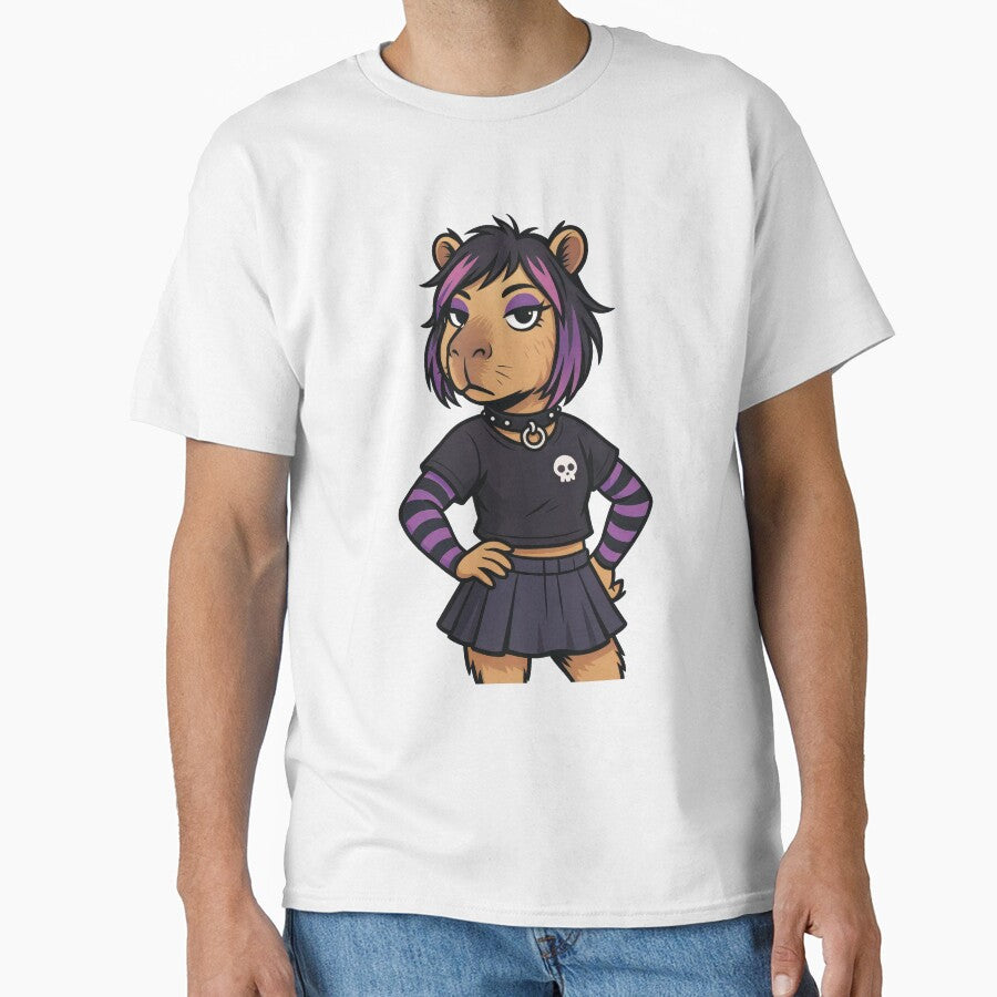 Purple-Haired Emo Capybara with attitude by Visions of the Magpie T-Shirts, Hoodie, Sweatshirt | BlankRebels.com (Image 1)