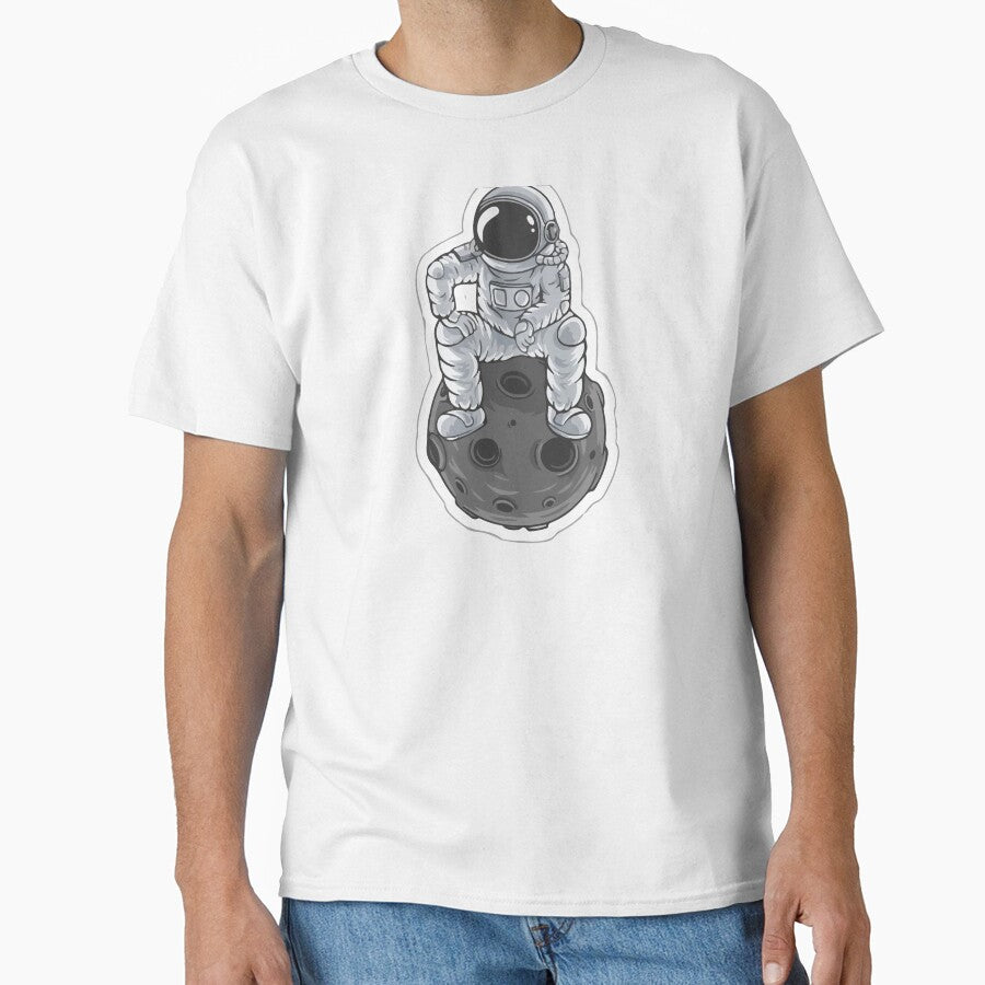 Thinking On the Moon Illustration by CartheArtwork T-Shirts, Hoodie, Sweatshirt | BlankRebels.com (Image 1)